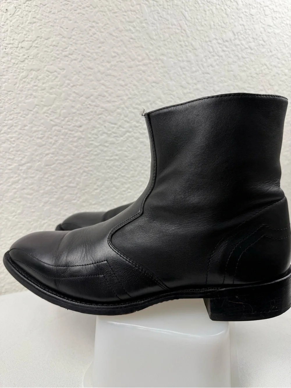 Laredo Hoxie 62009 Western Ankle Boots | Black Leather | Side Zip | Men's 10D